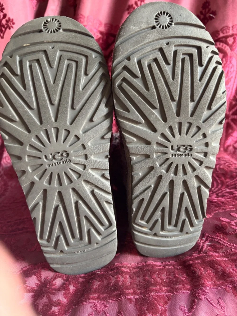 UGG Grey Quilted Knit Button Mid-Calf Boots Size 6 - Picture 8 of 8